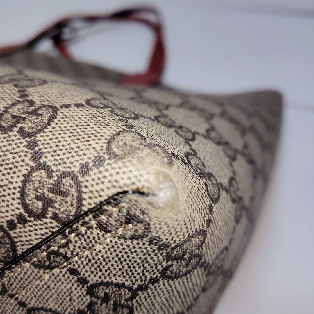 GUCCI GG Supreme Reversible Leather Tote Bag Women Authentic Good Condition thumbnail 7