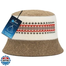 SHSH trade group Ukrainian Wool Sauna Hat Ornament Vyshyvanka Buc