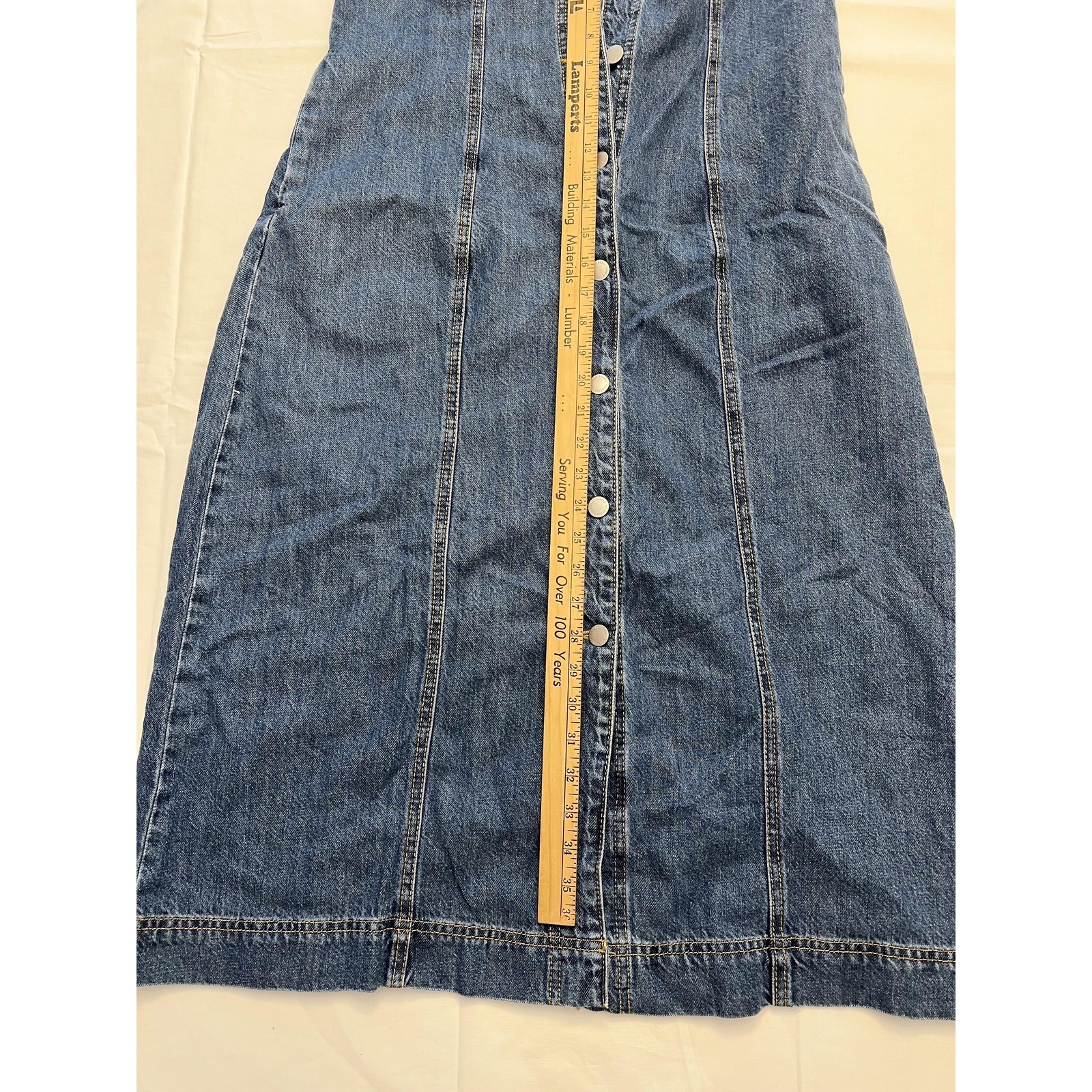 Universal Thread Dress Womens 10 Blue Denim Button Front Sleeveless Long Maxi
