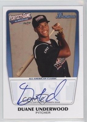 2012 Bowman Draft Perfect Game All-American 12/199 Duane Underwood Auto 4o3
