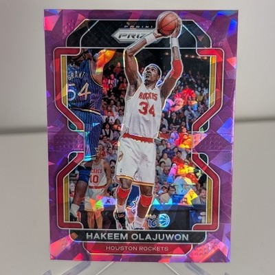 2021-22 Panini Prizm #265 Hakeem Olajuwon Purple Ice #/149 Houston Rockets