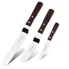 Offset Cake Icing Spatula Set of 3 Professional Stainless Steel Decorating Fr...