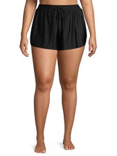 Time and Tru Women's Plus Size Swimsuit Short, Size 3X Black --EB4--