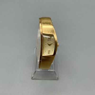 Vintage Seiko Womens Watch 16mm Curved Gold Tone 1F20-0AL0 New