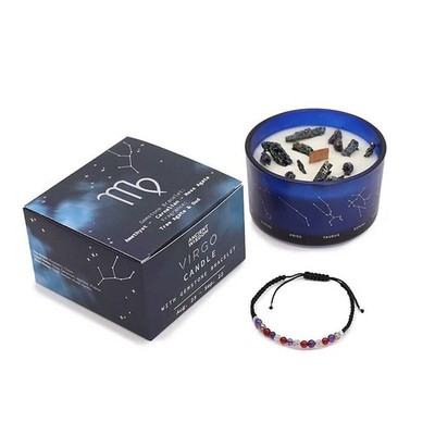 Virgo Sternzeichen Kristall Kerzen & Edelstein Armband Geschenkset AW Gifts