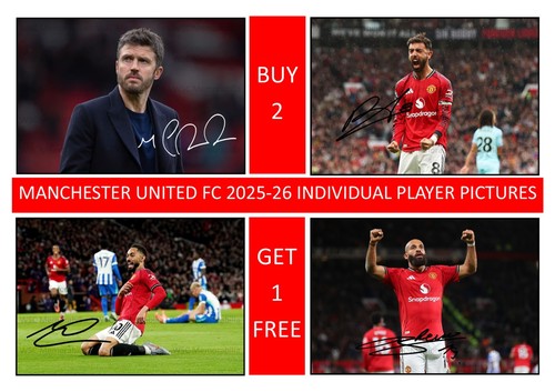 12354. Manchester United 2025-26 Season Signed Pictures A4 Prints CHOOSE PLAYERS