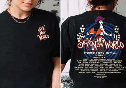 Sick New World Texas Festival 2026 Goth Babe Starter Lineup Graphic Shirt S-5XL - product listing photo