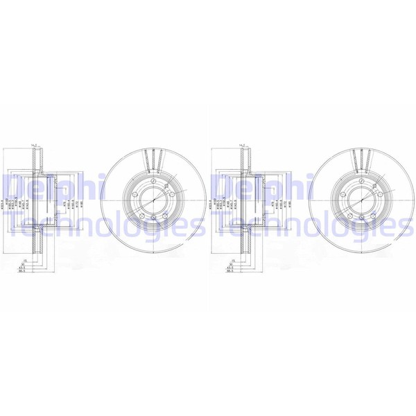2X Delphi Bremsscheiben 324Mm BelÜFtet Vorne Passend FÜR BMW 5 | BG9005-image
