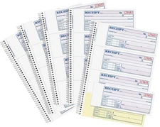 Adams SC1182PK Money Receipt Book,Spiral,2-Part,7-5/8-Inch x11-Inch,1000/PK,WE/C