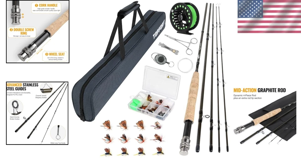 Paquete de inicio completo de varilla de mosca de grafito Foto 2 de 4