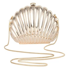 Sparkly Shell Clutch Purse for Women Acrylic Evening Bag with Removable Chain...