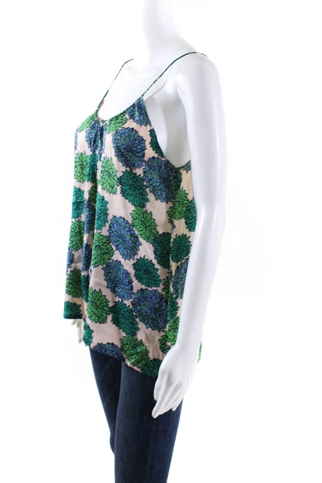 Blusa sin mangas floral con correa de espagueti Tucker para mujer rosa verde azul talla pequeña Foto 2 de 4