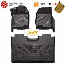 3W TPE Floor Mats for 2015-2025 Ford F-150/F-150 Lightning Super Crew Cab Liner