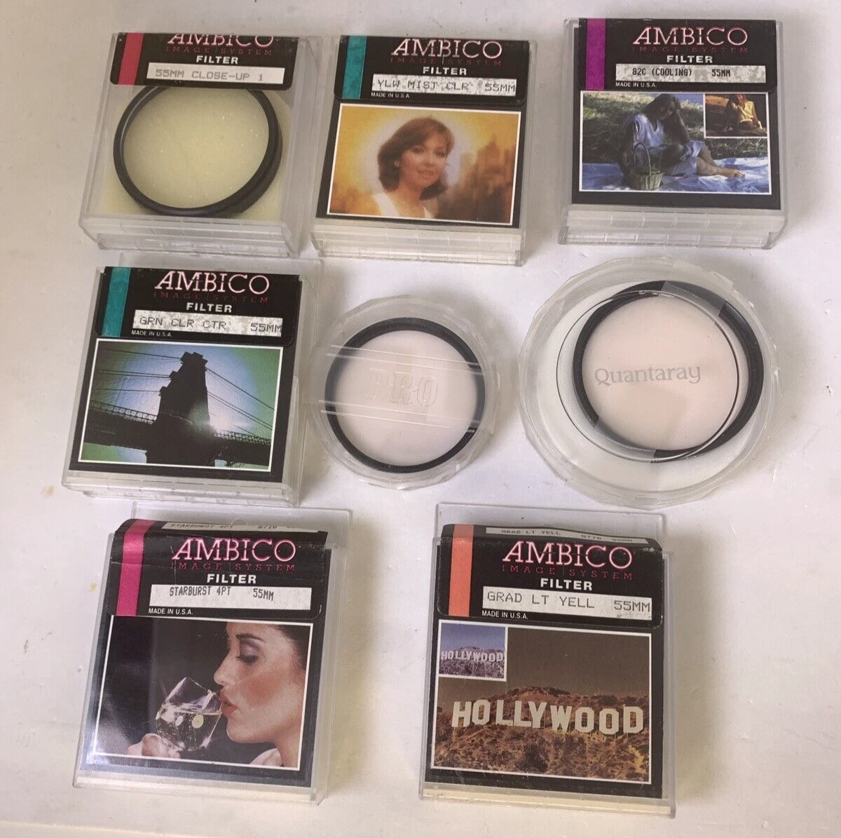 Mixed Lot AMBICO Lens Filters Made in USA 8 Starburst Green Clear Mist Cooling
