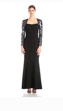 NWT JS Collection Sequined Long Sleeve Gown Formal Dress Full Length 6 279