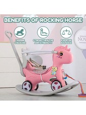 Rocking Horse For Toddlers 1.5-3 Years,4 In 1 Design, Kids Ride On Toy Balance