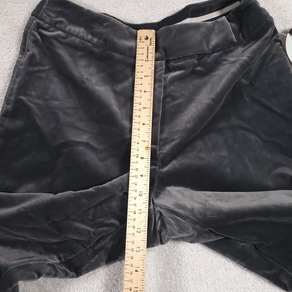 Pantalones de vestir para mujer Valerie Stevens 8 grises terciopelo suave pierna ancha tiro medio Foto 4 de 4