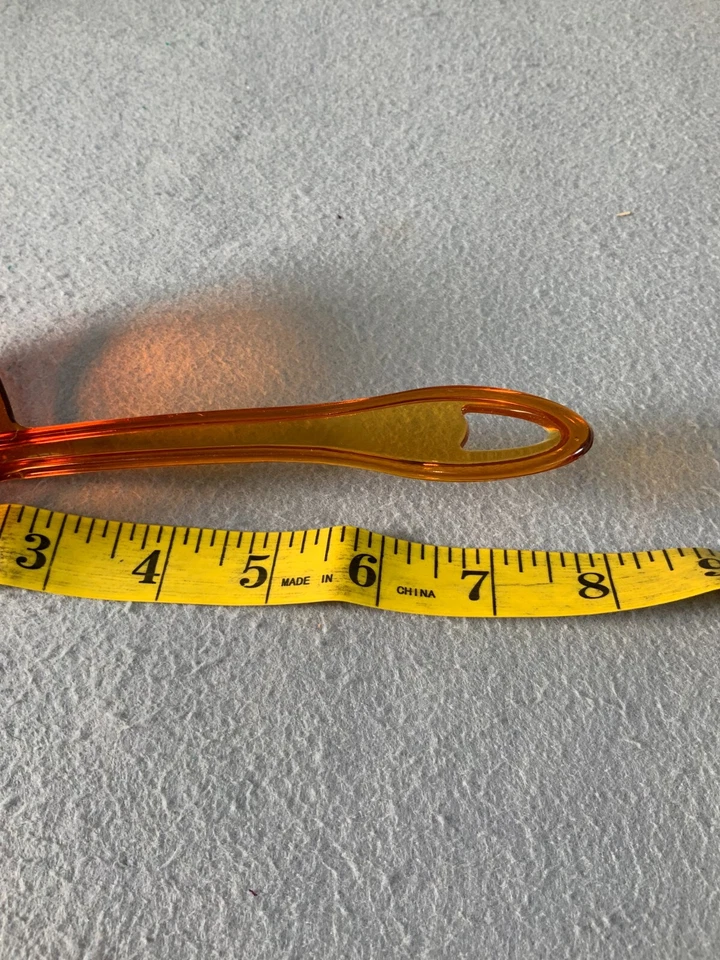 老式琥珀色透明餐勺休息盘厨房测量 — 第 4/4 张图片