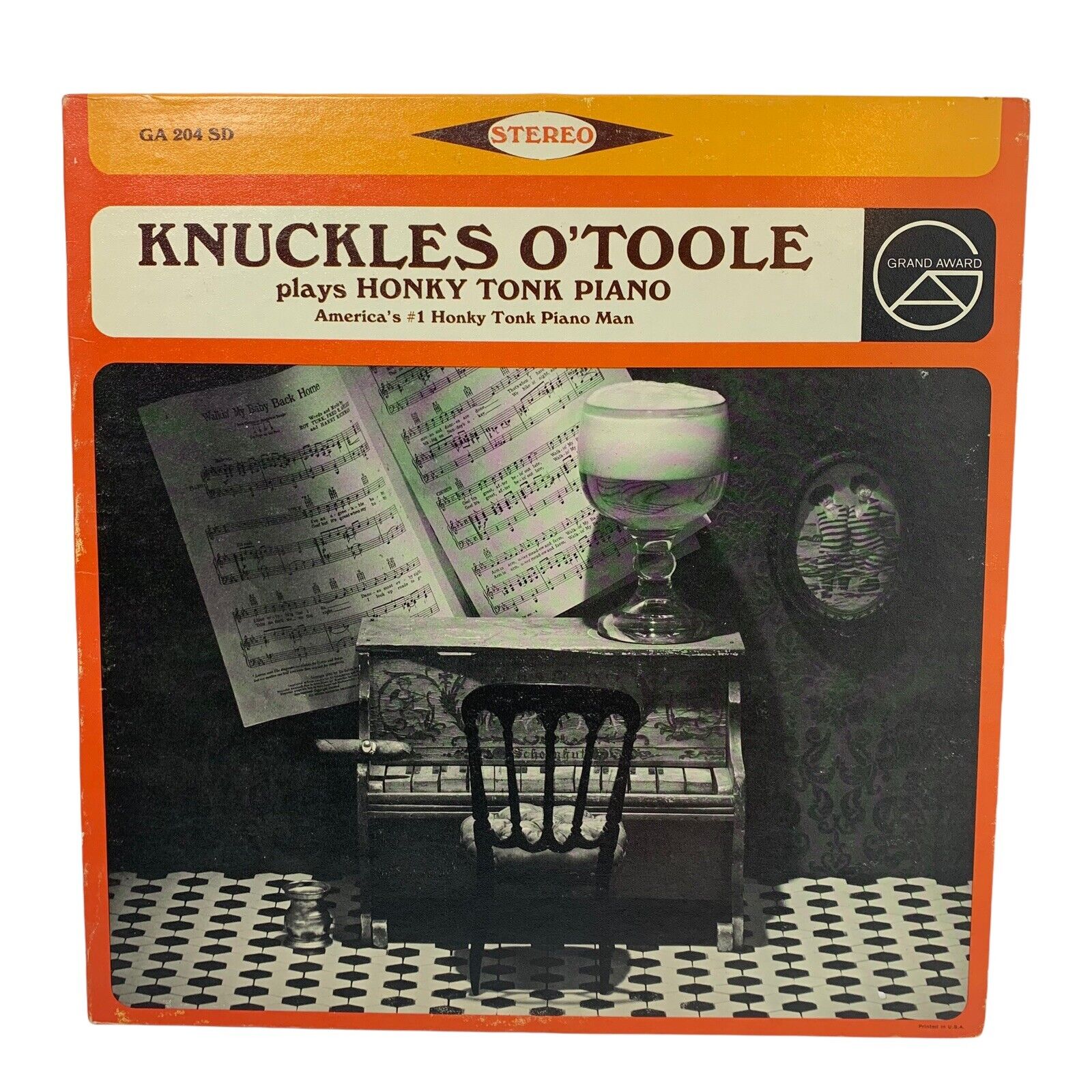 Knuckles O’Toole Plays Honky Tonk Piano Vinyl GA 204 SD 1966 VG+ Scarce