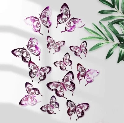 12 x 3D Butterfly Wall Stickers Home Decor Room Decoration Stickers Bedroom Art