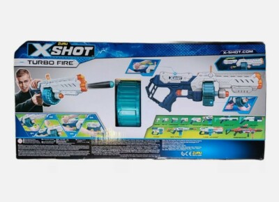 X-Shot Turbo Fire 48 darts Slam Fire shoots 90 ft Blaster Hub Test