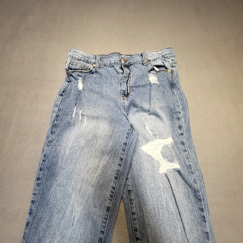 Jeans Jordache Niñas 18 Azul Novia Pierna Recta Elastizados Denim Envejecido Foto 2 de 4