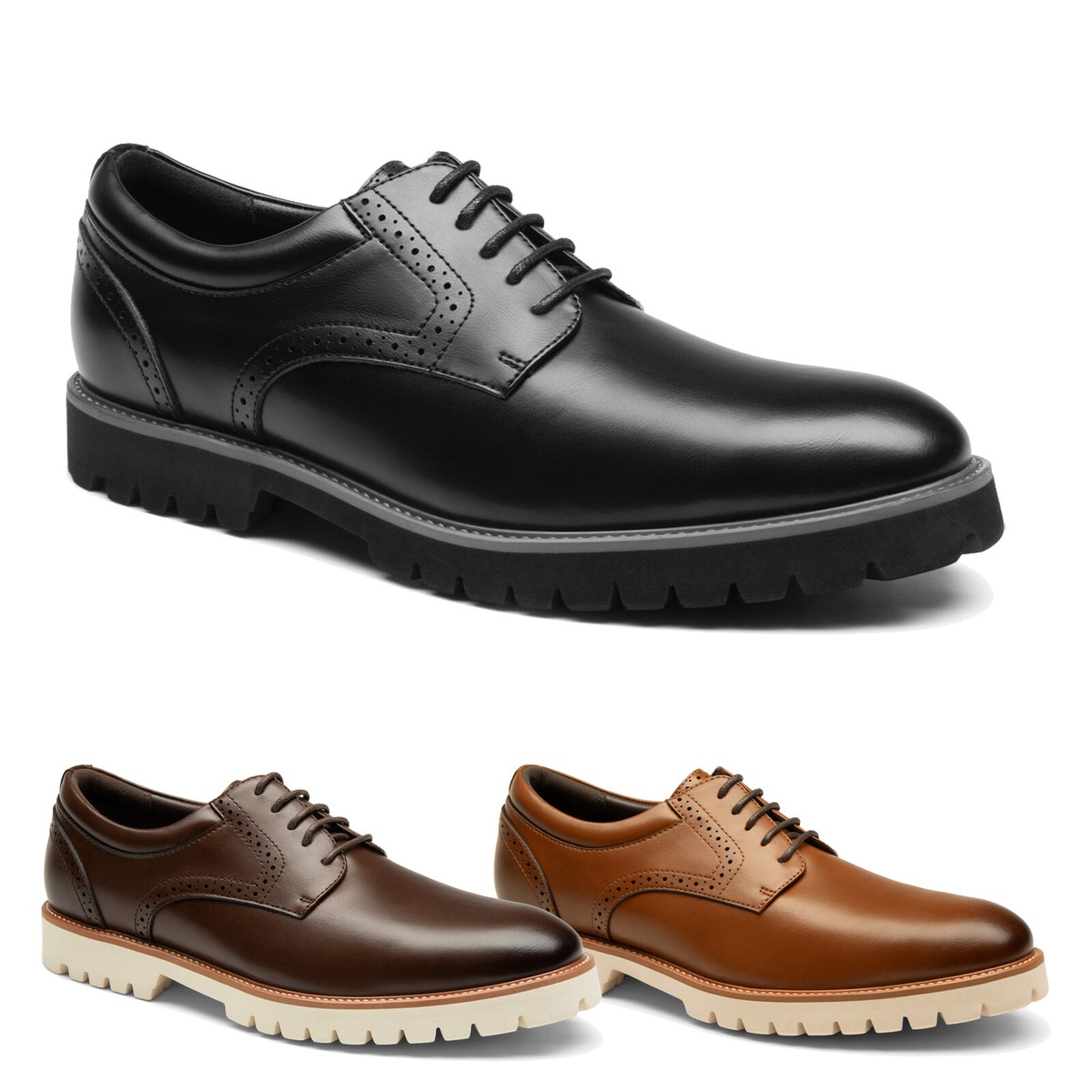 Bruno Marc Men’s Navy Knit Wingtip Lace-Up Oxford Size 10.5 $9/mo - Finance Bruno Marc Men main image 3