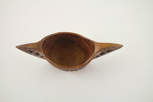 Vintage Carved Yugoslavian Double Handle Wedding Ceramonial Shepard Folk Art Cup - Picture 5 of 10