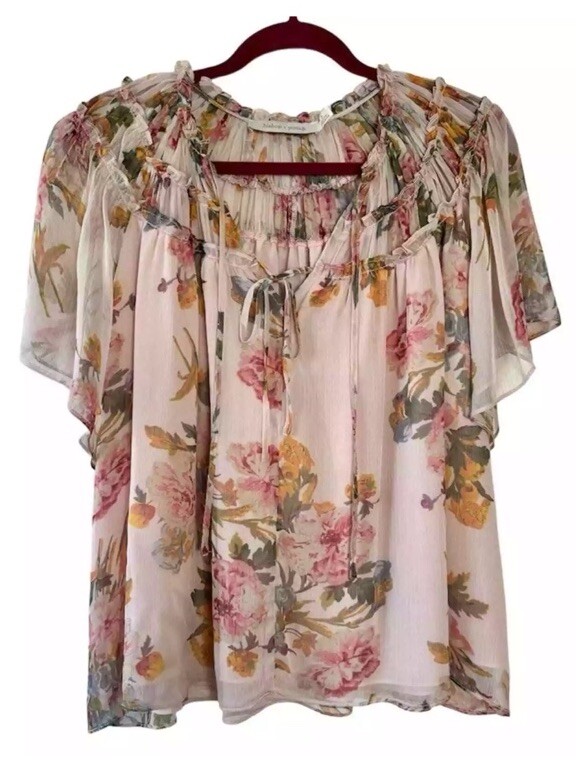 Blouse Rose Sans Manches BISHOP + YOUNG - Taille L - Occasion En Très Bon état