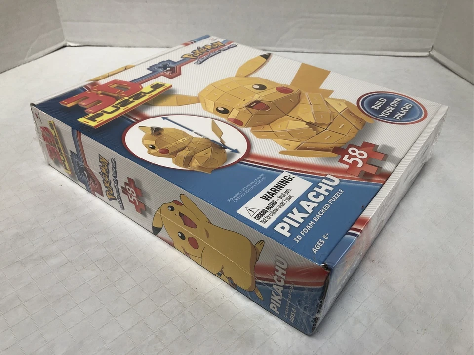 Pokemon 3D Pikachu головоломка / 58 изделий 3D пены сзади головоломка новый запечатанный - Изображение 3 из 3