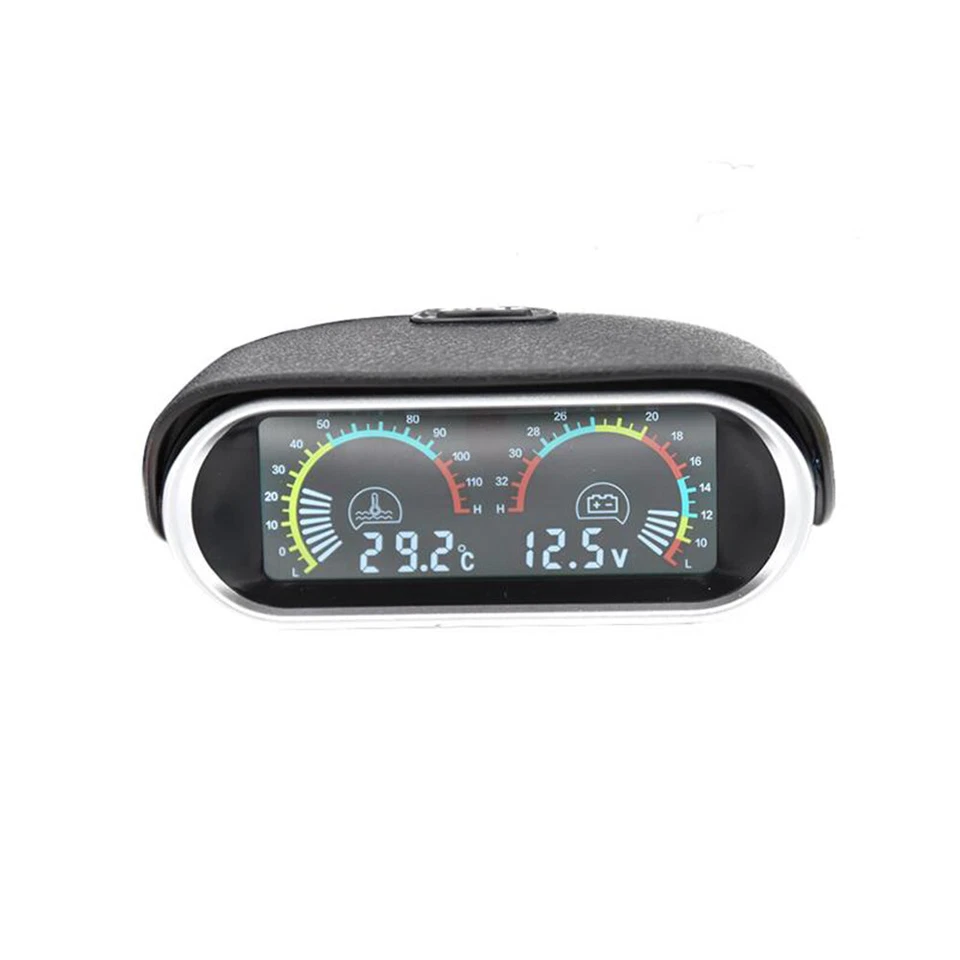 Voltímetro LCD 2 en 1 medidor de temperatura del agua sensor de temperatura del motor + adaptador de 28 mm Foto 4 de 4