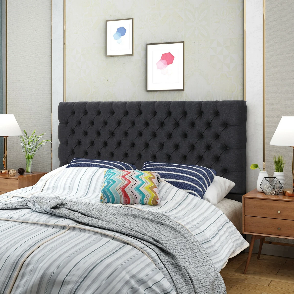 Tufted fabric headboard online