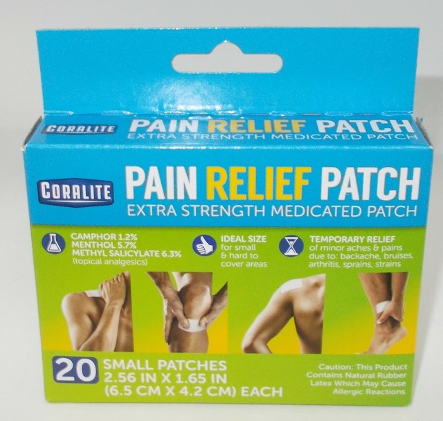 CORALITE Extra Strength Medicated Pain Relief Patch SMALL 2.56"x1.65