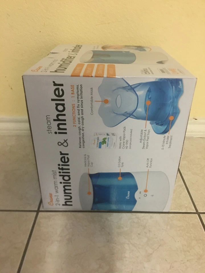 Brand New Humidifier 0.5 Gal. Capacity 2-in-1 Warm Mist /Personal Steam Inhaler - Image 3 of 4