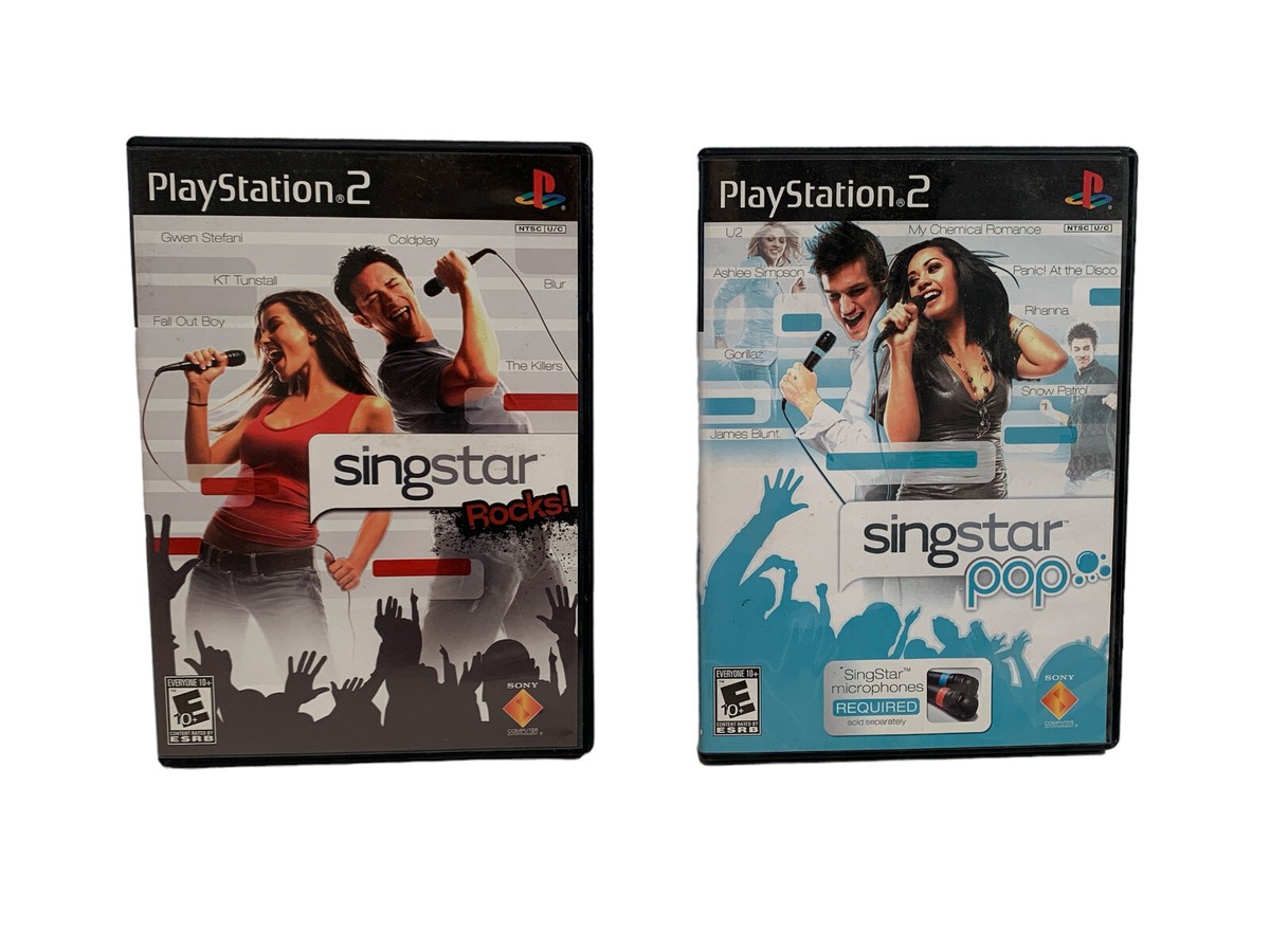 Sing Star Rocks! & Sing Star Pop Game Bundle For PS2 With Manuals