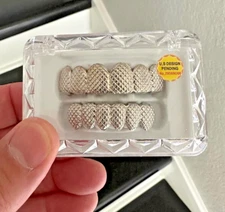 Custom Fit Hip Hop Silver Plated Mouth Teeth Grillz Set w Mold Kit Cut #657