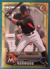2016 BOWMAN PROSPECTS YELLOW JOHN NORWOOD ROOKIE #BP27 MIAMI MARLINS RC