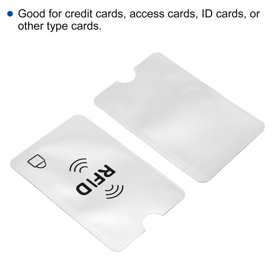 92 x 62 x 0,3mm RFID Bloqueo Crédito Tarjeta Fundas,30 Paquetes Blanco - Imagen 4 de 4