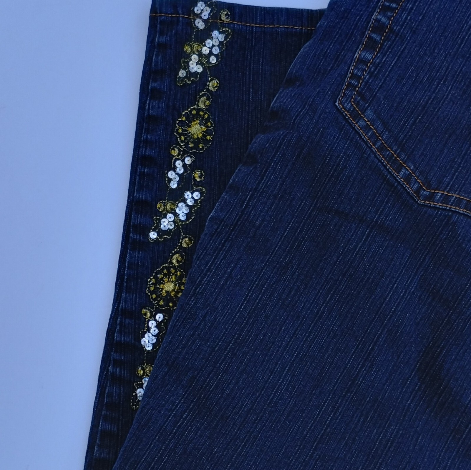 westport womens jeans Retro Sequin Embroidered Em… - image 3