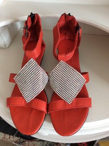 New Crystal Buttersoft Orange Leather Strappy Sandal Wedge Shoes Uk Size 6 Ebay