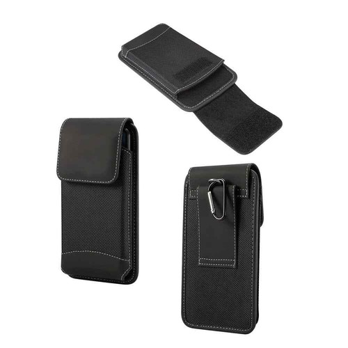 Belt Case for REALME V30 (2023) Cover Vertical Leather & Nylon - Picture 2 of 6