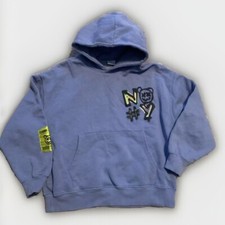 Zara Boys Hoodie Sweatshirt Pullover  New York  Graphic Purple Blue Size 11-12