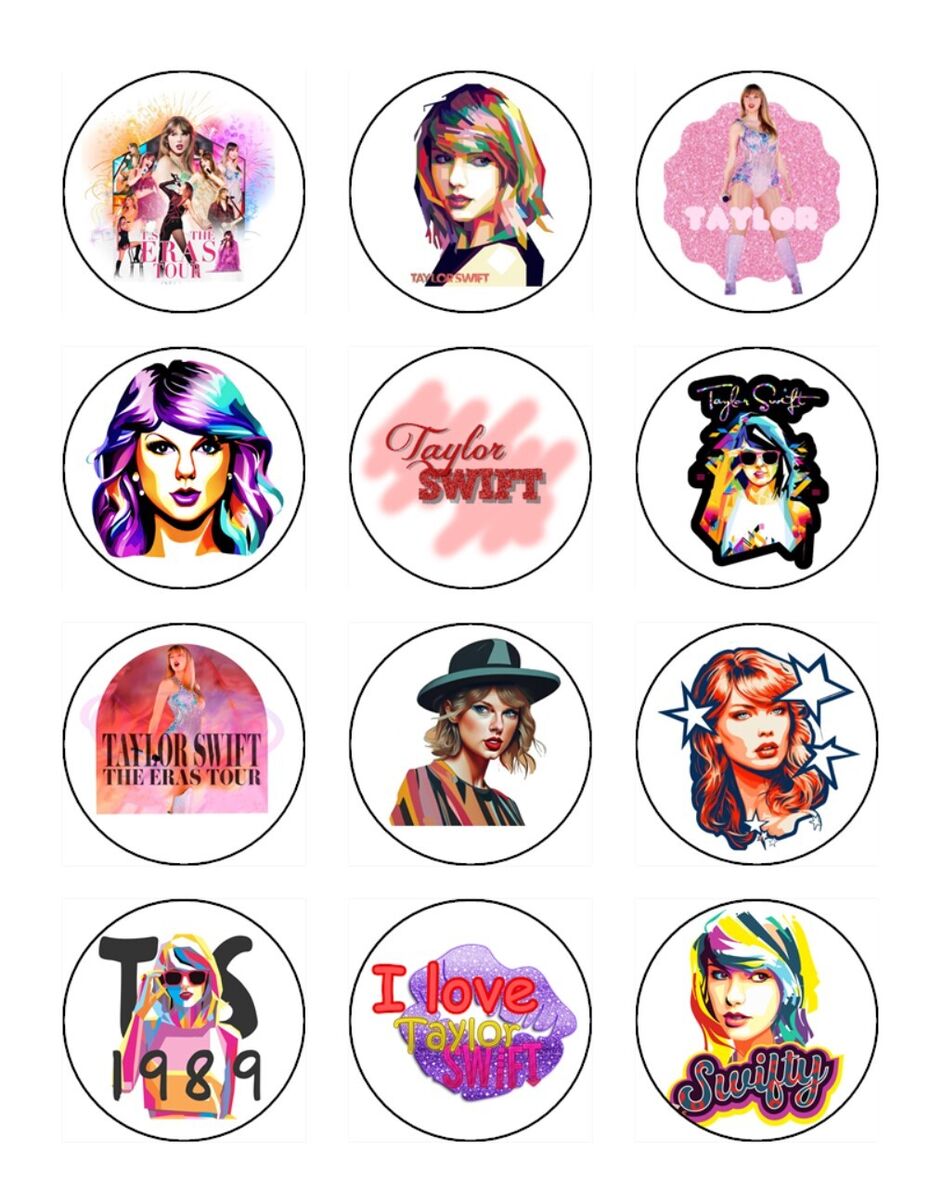 Music Taylor Swift Cake Topper Edible Cupcake Decorations (30)