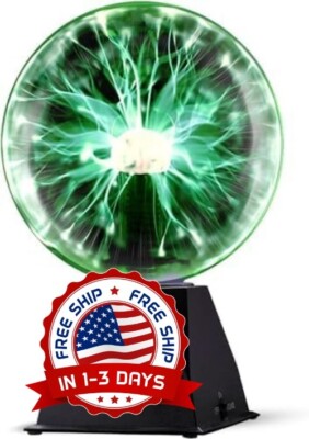 Bola de plasma interactiva sensible al tacto y al sonido globo de plasma verde