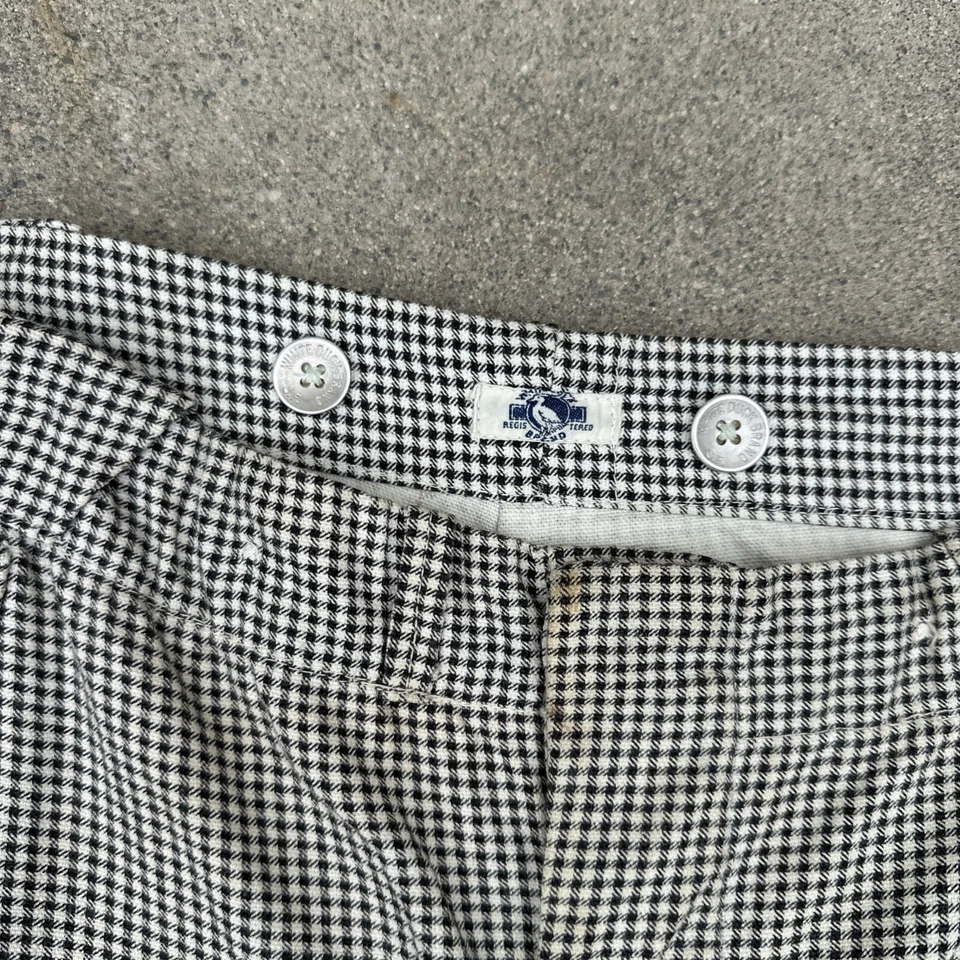 复古 20 世纪 30 年代黑白格子男式工装裤鸭子品牌长裤 — 第 3/4 张图片