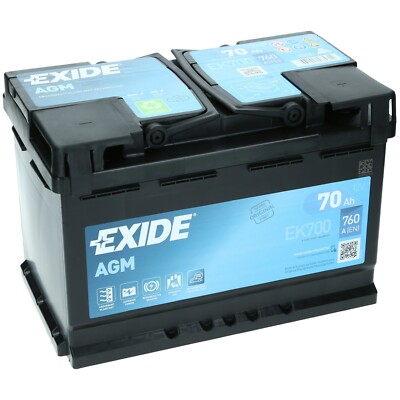 Starterbatterie Exide EK700 AGM Start Stopp 12V 70Ah 760A EN