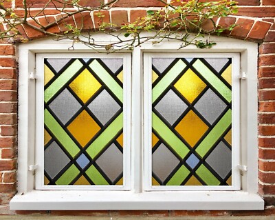 3D Graphics 1629NAO Window Film Print Sticker Cling Stained Glass UV Block Fa