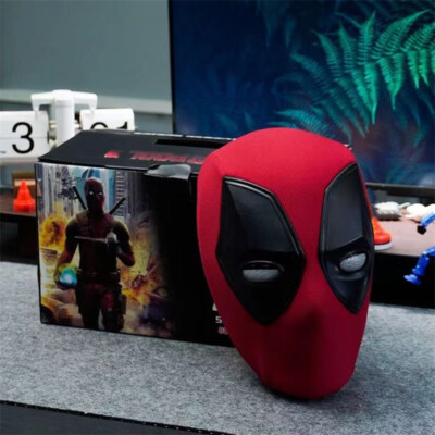 Deadpool Cosplay Mask Movable Eye Headwear Light Up Ring Remote Control US STOCK