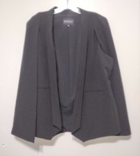 Eloquii Women's Cape Blazer Lined Cloak Sleeve Open Front Black Tux Sz 16