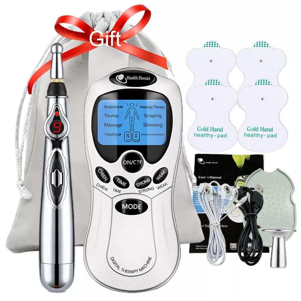 Electric Tens Unit Digital Therapy Machine Electrodes Massage Device Ems  Muscle Stimulator Massager For Full Body